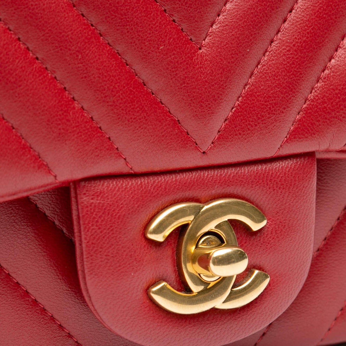 Chanel Mini Square Classic Chevron Lambskin Single Flap