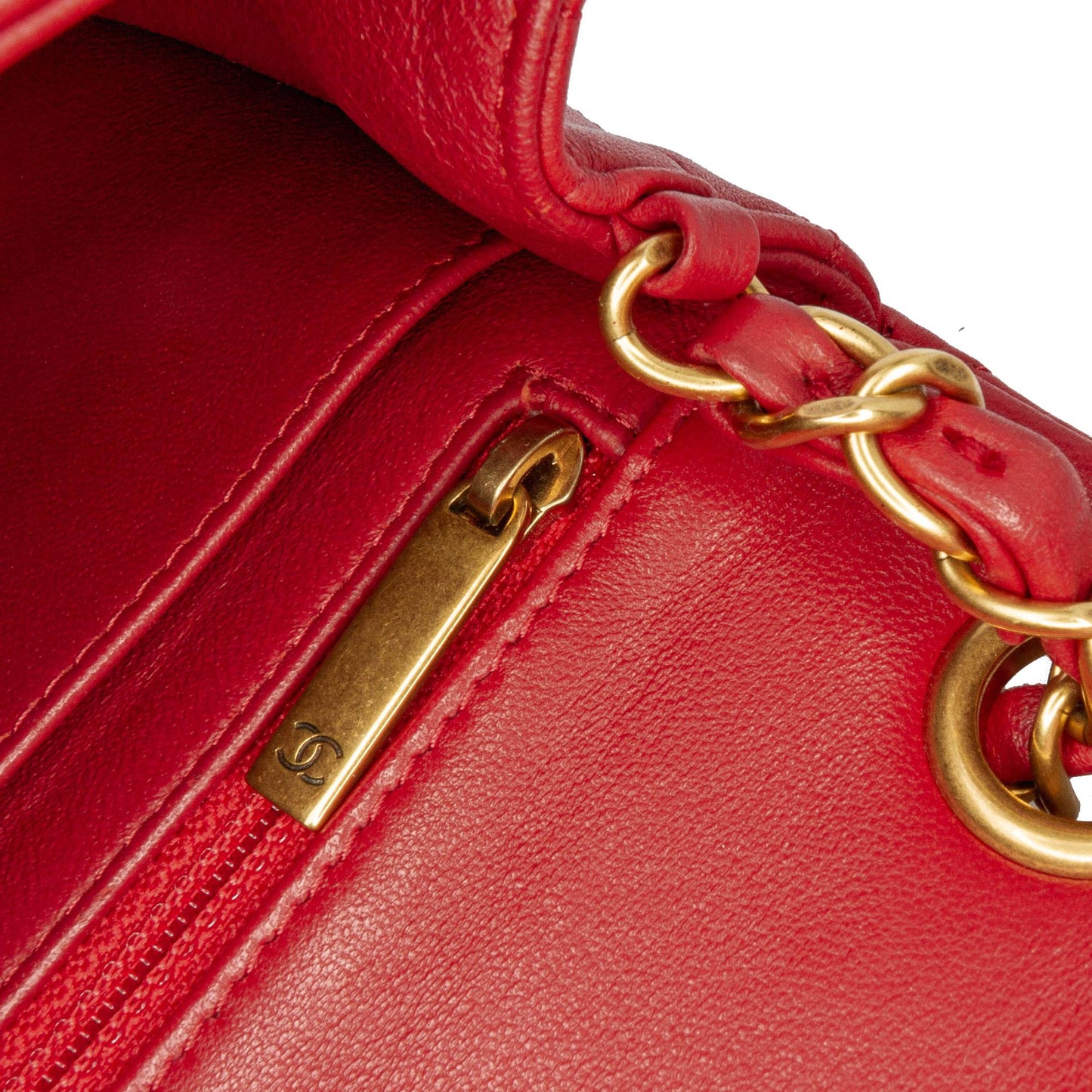Chanel Mini Square Classic Chevron Lambskin Single Flap