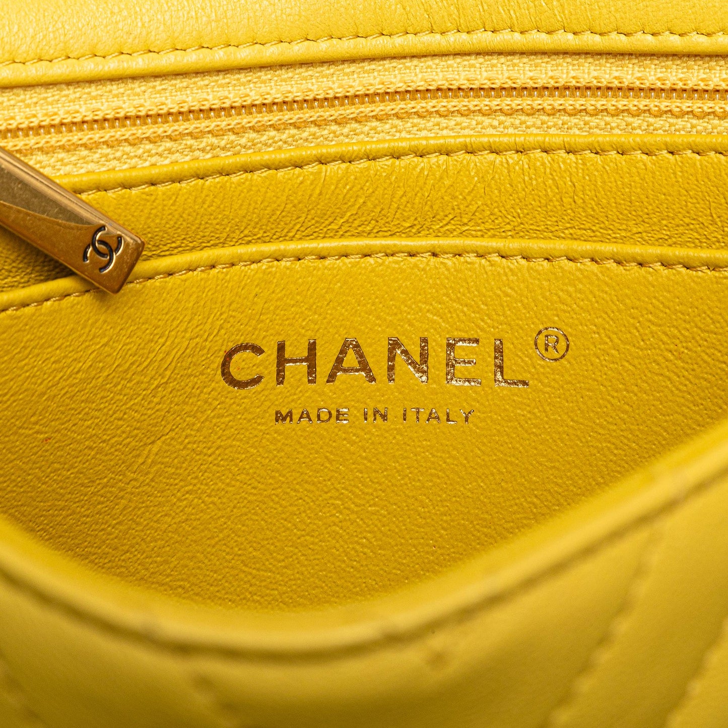 Chanel Mini Square Classic Chevron Lambskin Single Flap