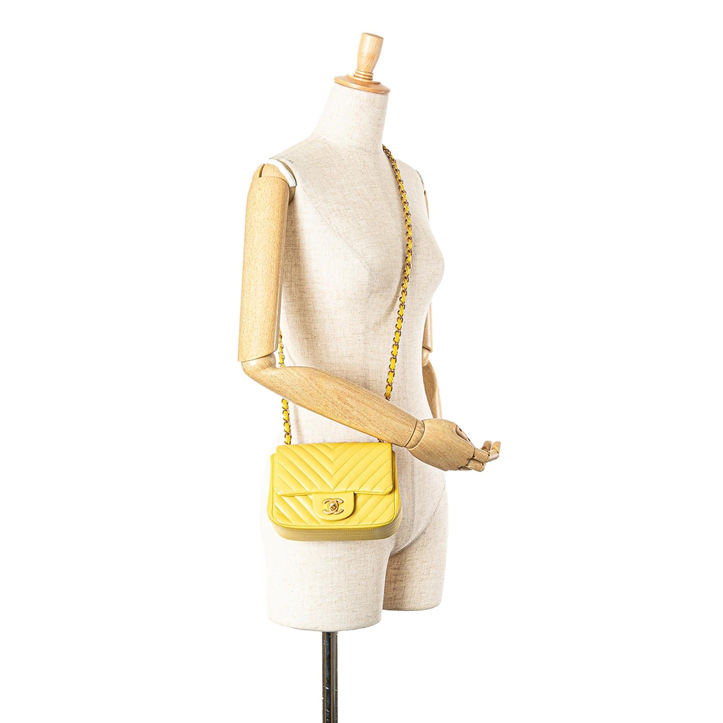Chanel Mini Square Classic Chevron Lambskin Single Flap