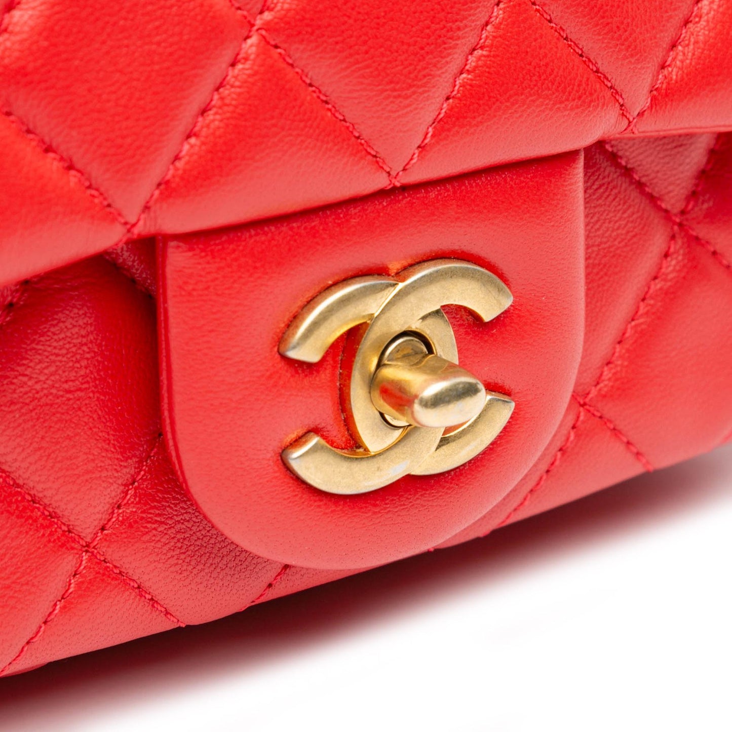Chanel Mini Square Classic Lambskin Pearl Crush Flap