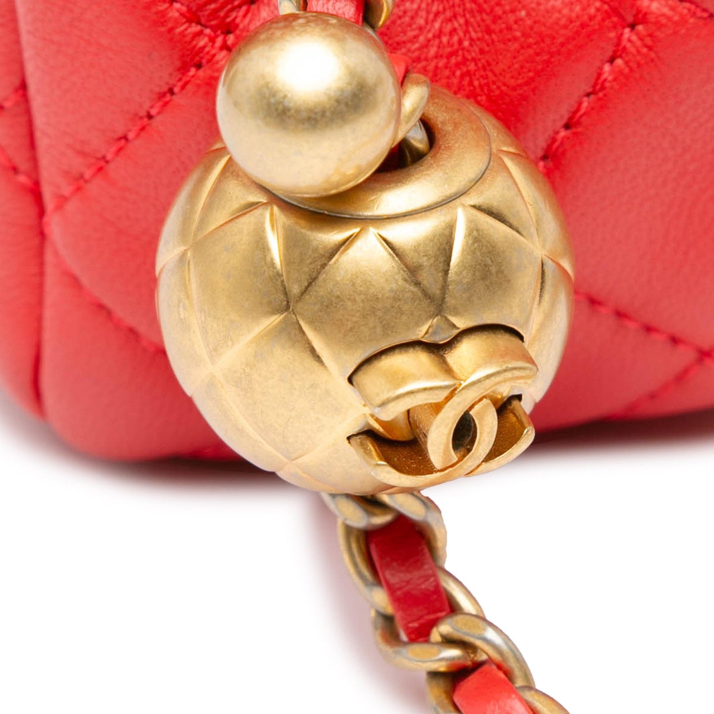 Chanel Mini Square Classic Lambskin Pearl Crush Flap