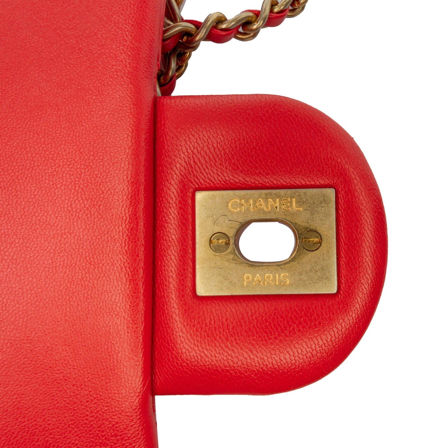 Chanel Mini Square Classic Lambskin Pearl Crush Flap