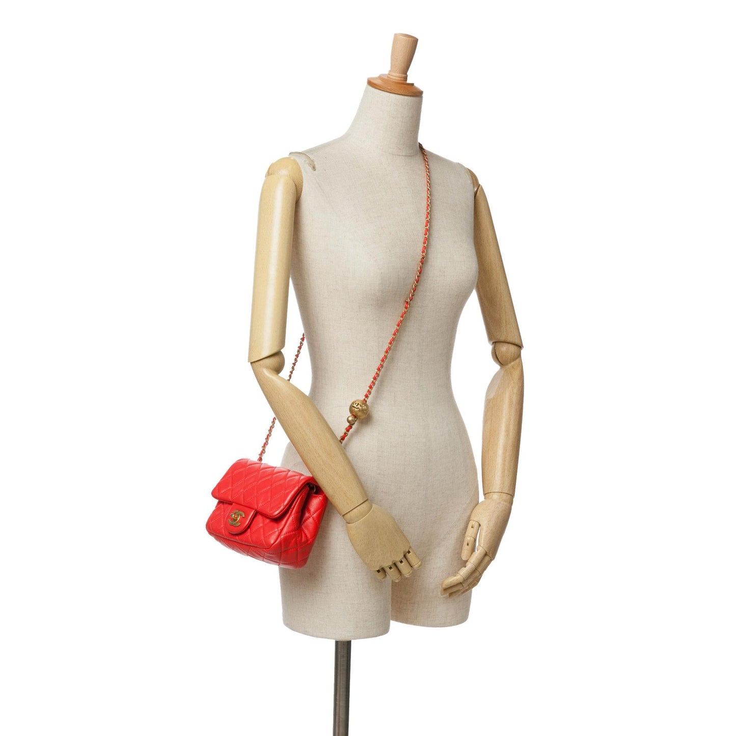 Chanel Mini Square Classic Lambskin Pearl Crush Flap