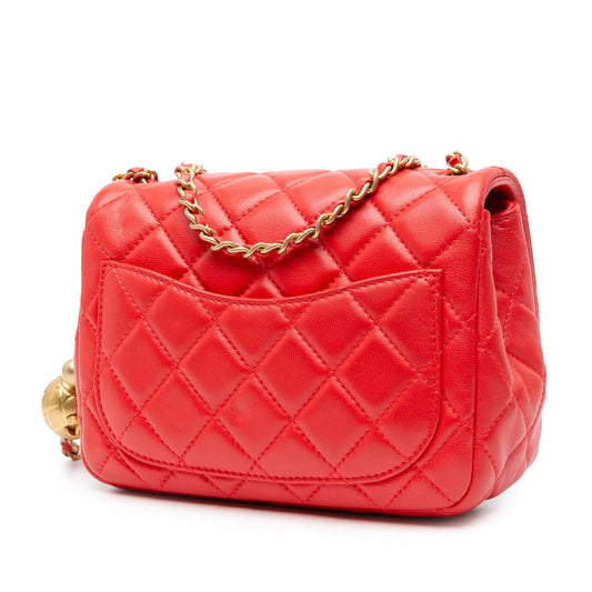 Chanel Mini Square Classic Lambskin Pearl Crush Flap
