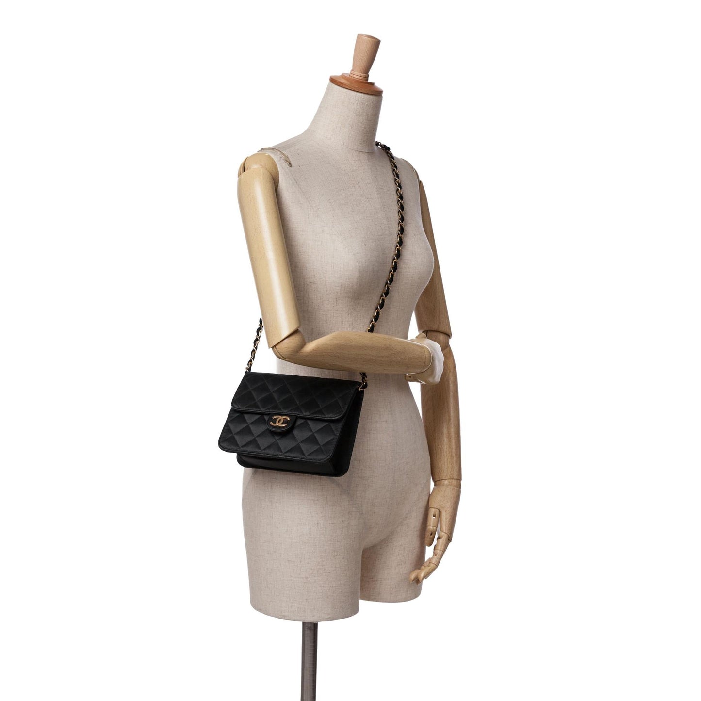 Chanel Mini Square Classic Satin Single Flap
