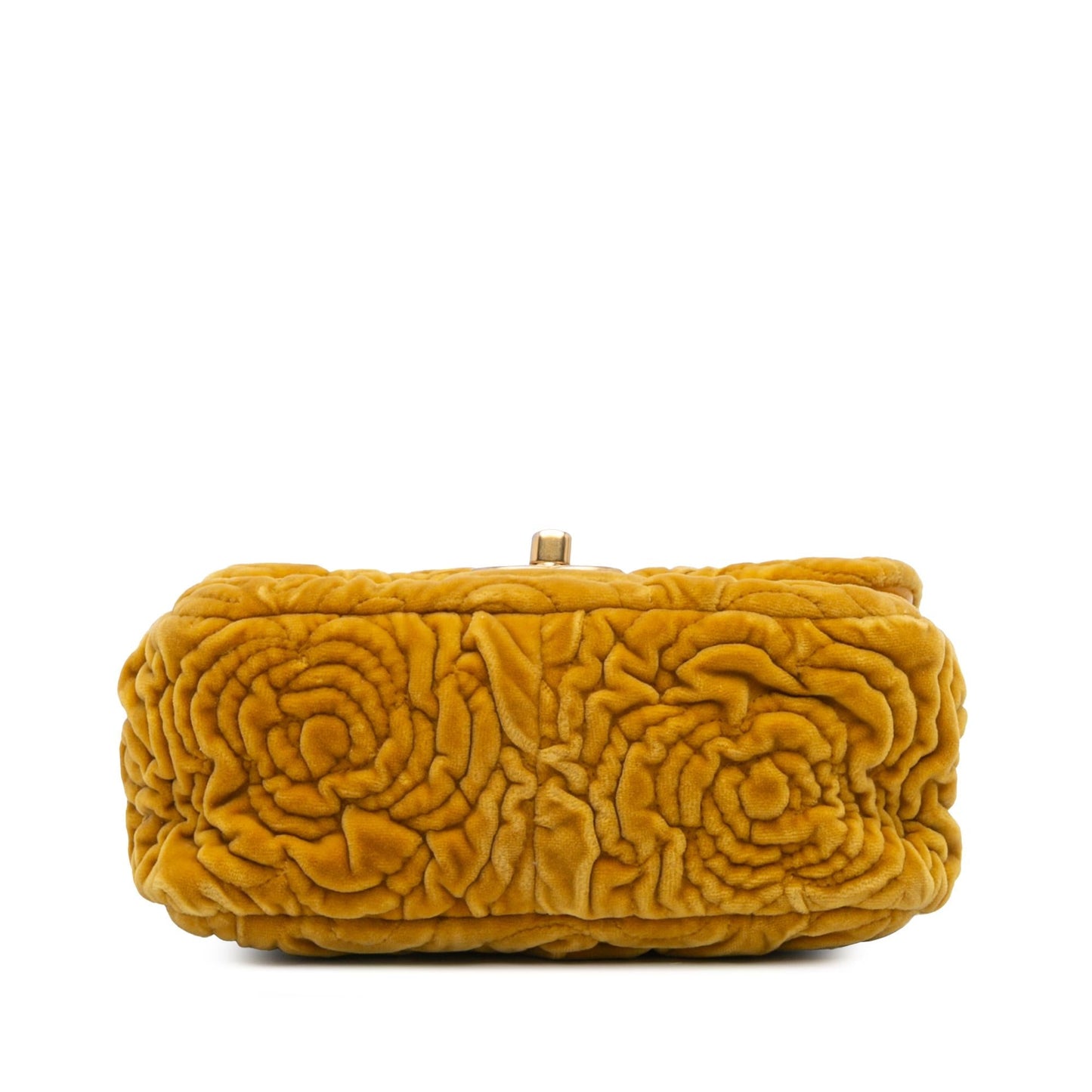 Chanel Mini Square Velvet Camellia Embossed Flap