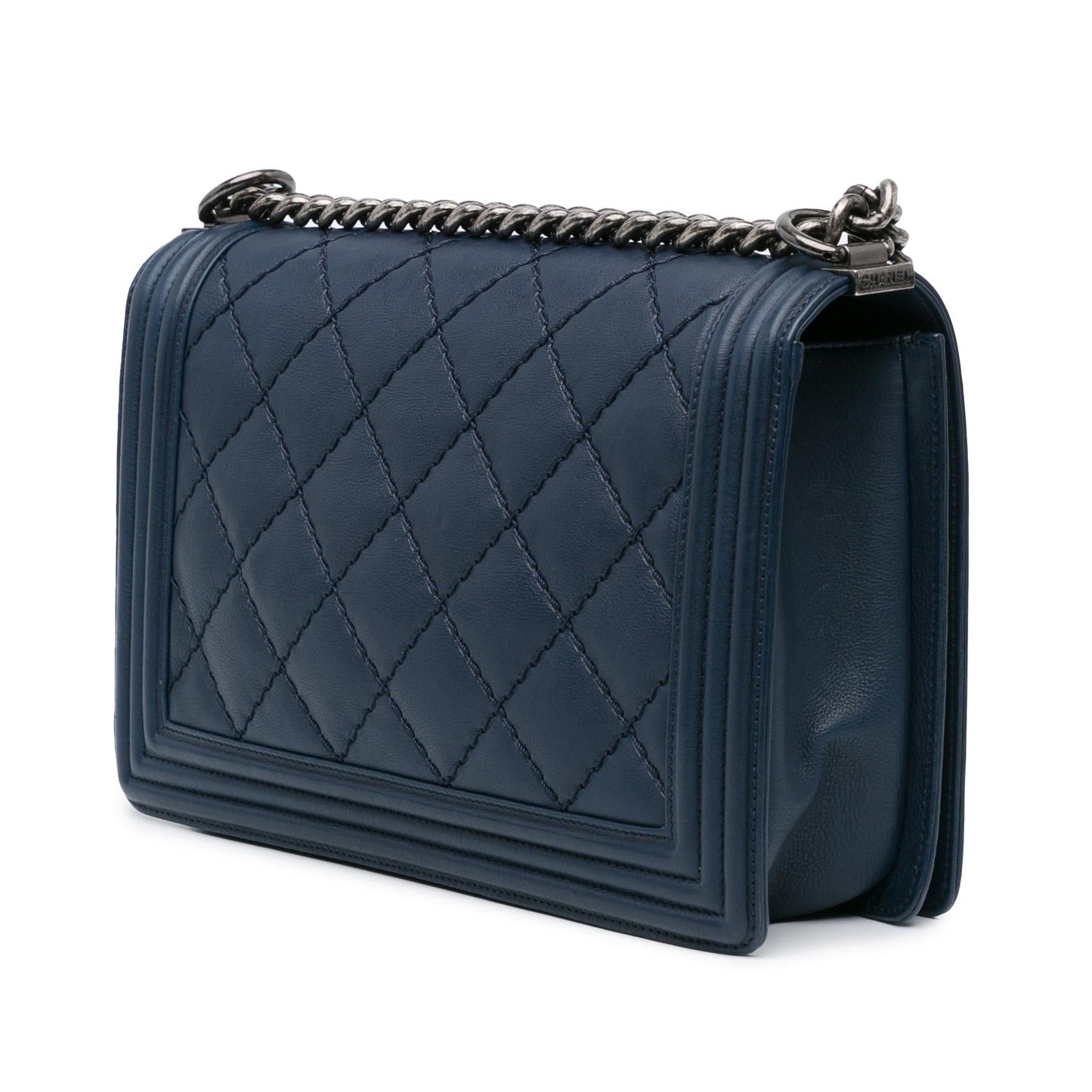 Chanel New Medium Calfskin Double Stitch Boy Flap (SHG-LubuFw)