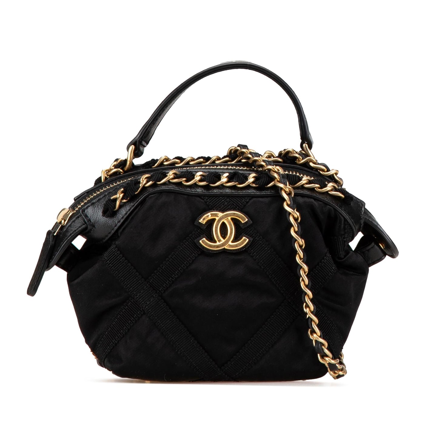 Chanel Nylon Grosgrain Lifestyle Clutch with Chain