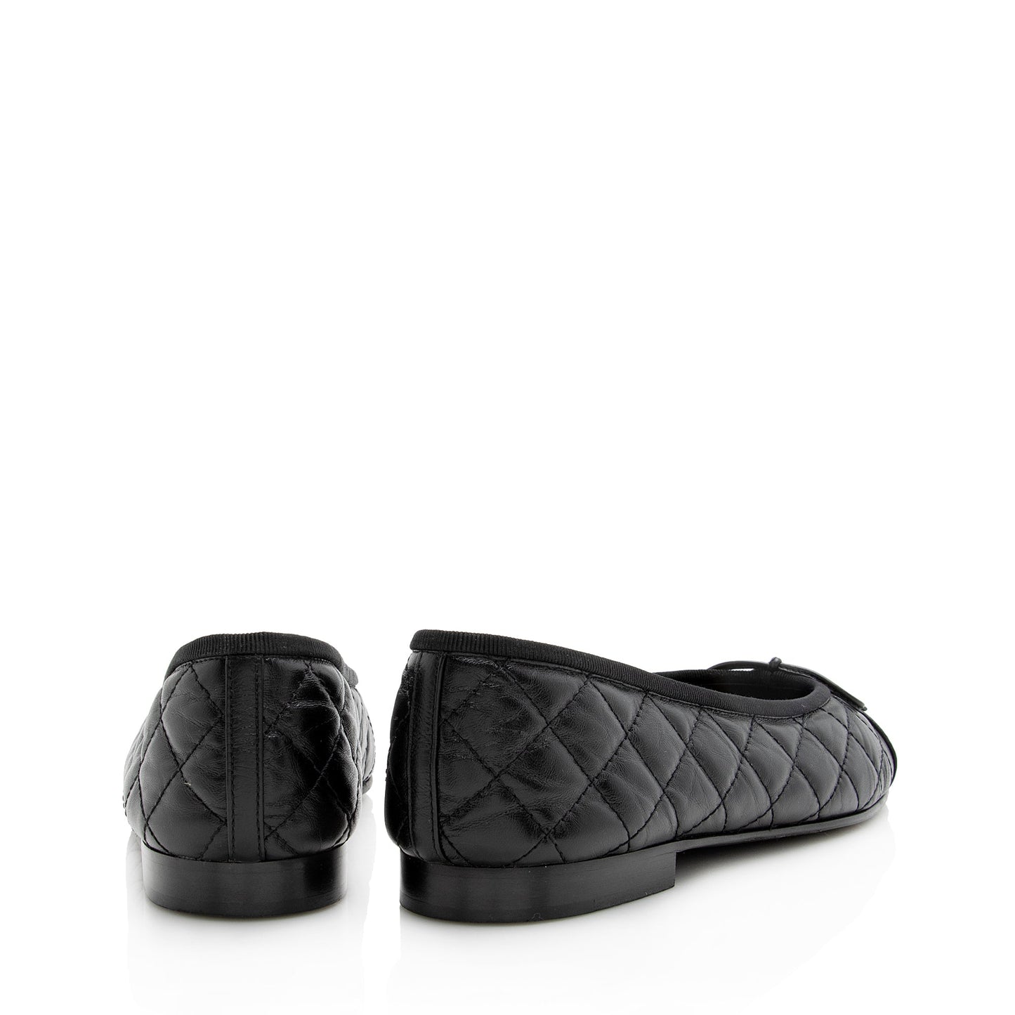 Chanel Quilted Calfskin Cap Toe Ballet Flats - Size 10 / 40 (SHF-22171)