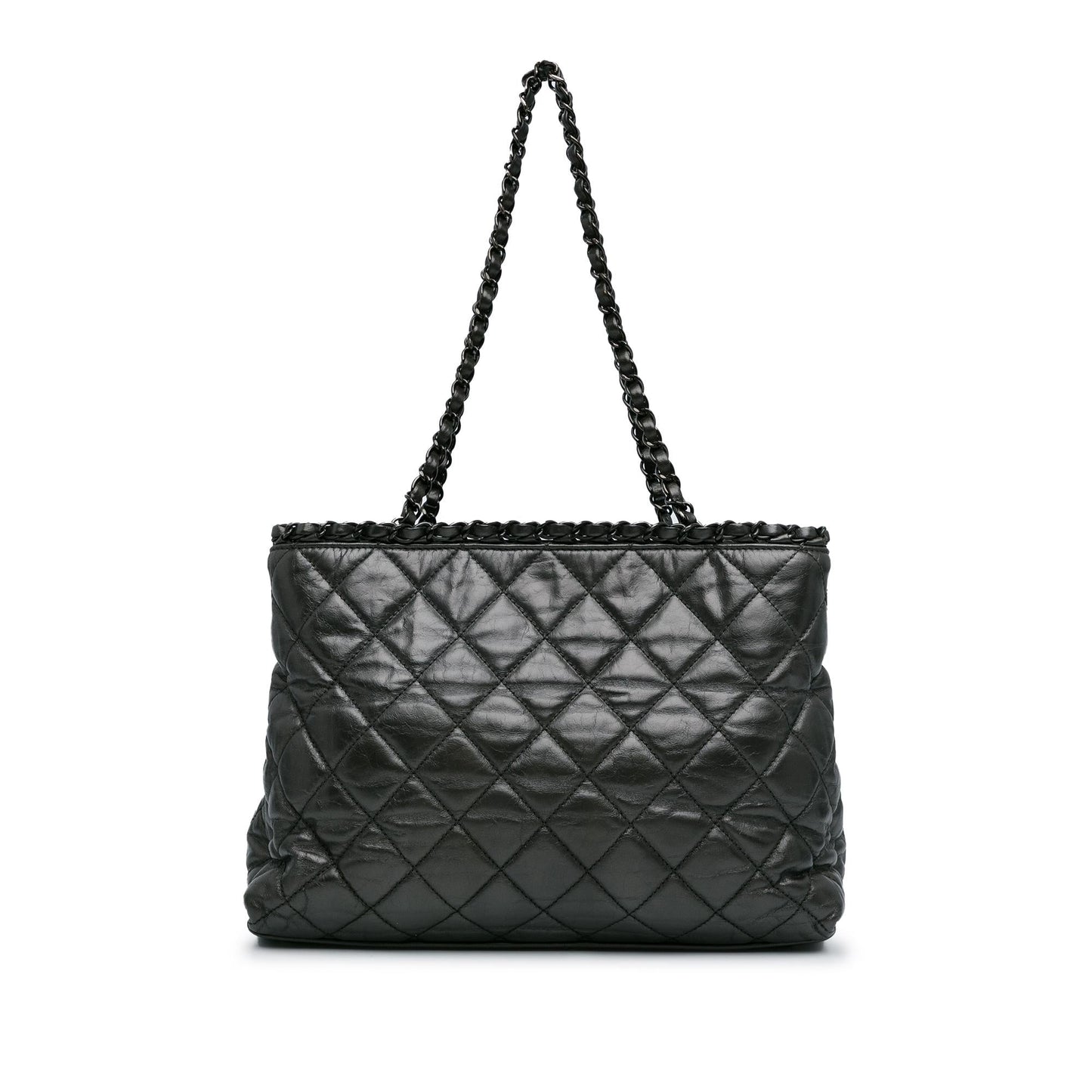 Chanel Quilted Aged Calfskin Chain Me Tote (SHG-63pbEt)
