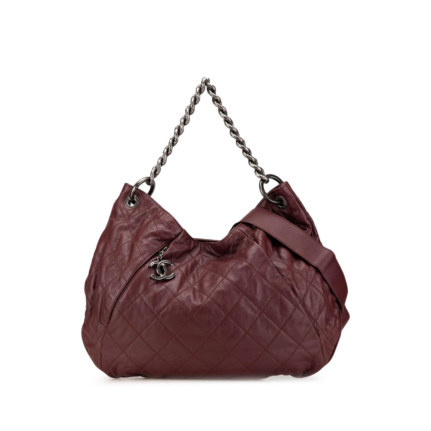 Chanel Quilted Calfskin Coco Pleats Hobo