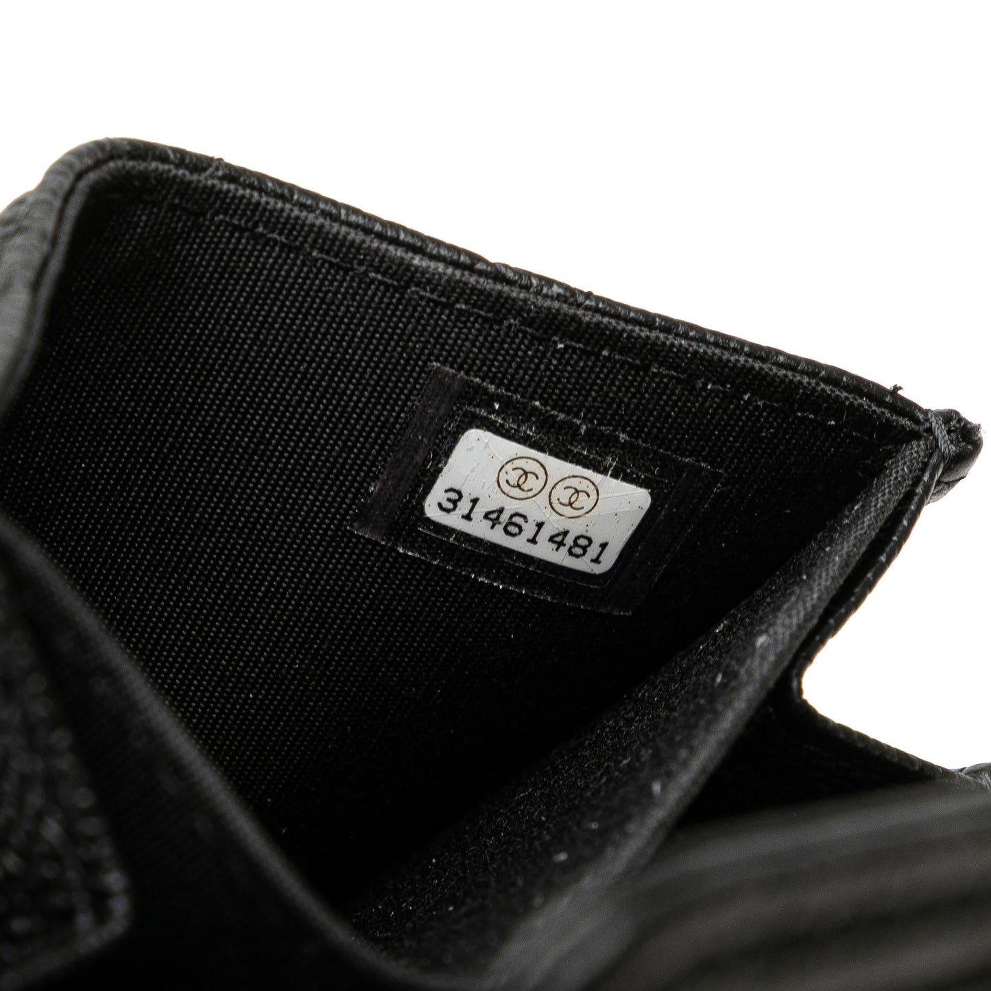Chanel Quilted Caviar Boy Card Holder with Chain