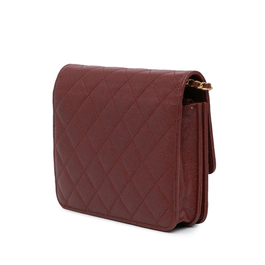 Chanel Quilted Caviar Square Wallet on Chain