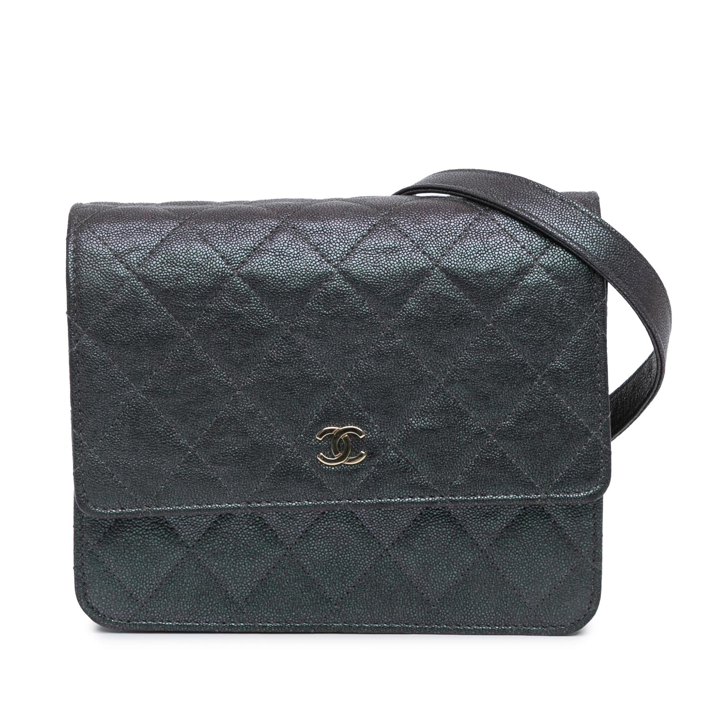 Chanel Quilted Caviar Square Wallet on Chain