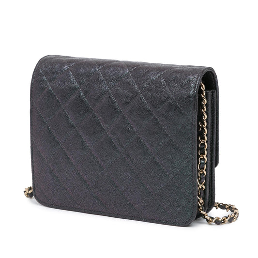 Chanel Quilted Caviar Square Wallet on Chain