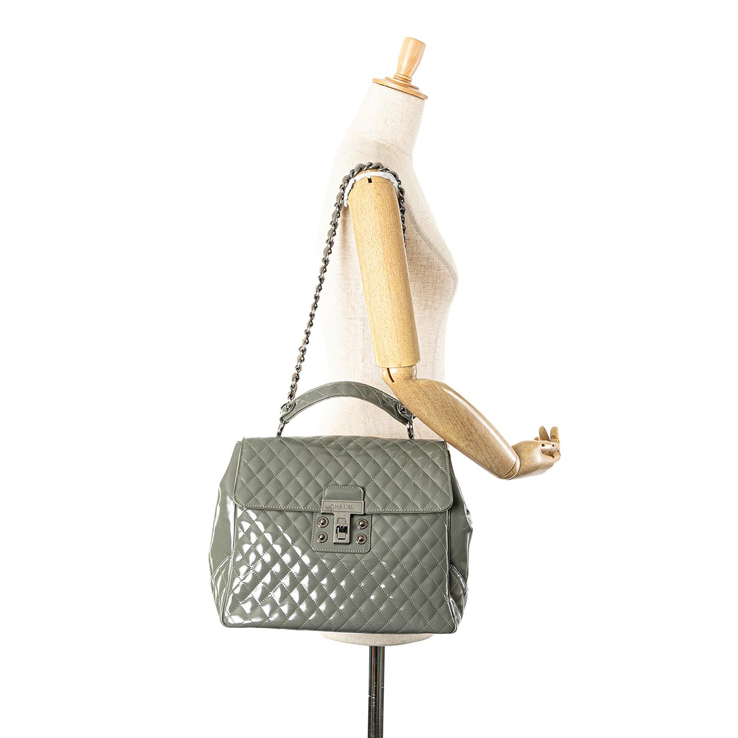 Chanel Quilted Glazed Calfskin Mademoiselle Lock Kelly Flap
