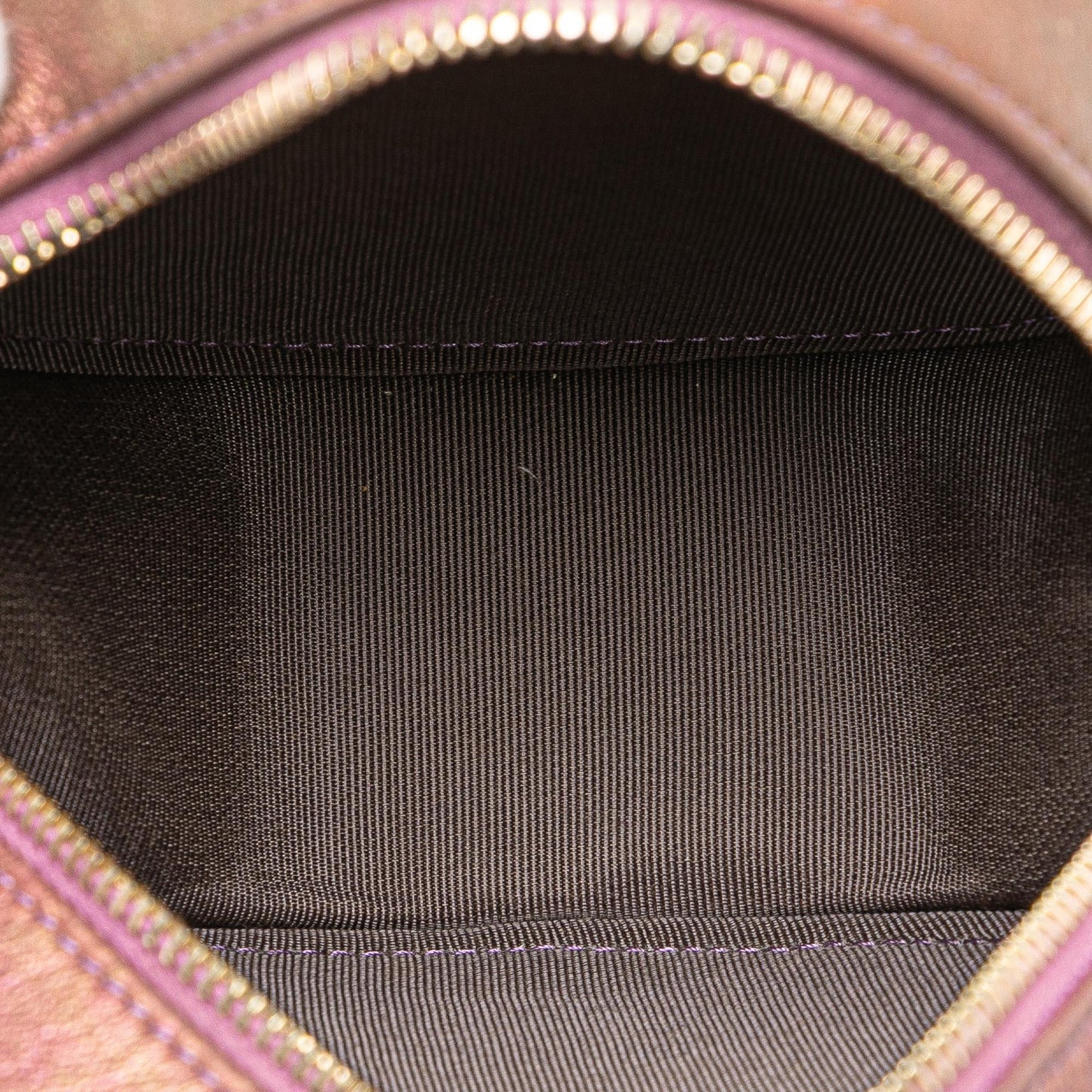 Chanel Quilted Iridescent Lambskin Round Clutch With Chain