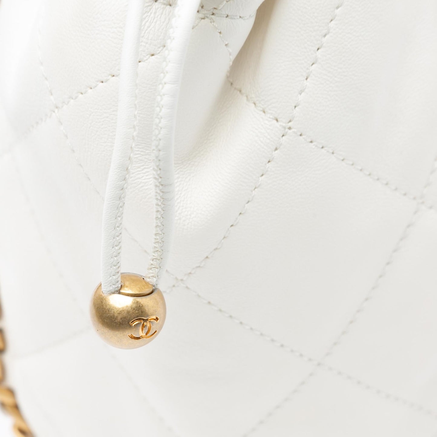 Chanel Quilted Lambskin Chain Around Bucket Bag