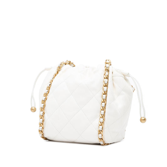 Chanel Quilted Lambskin Chain Around Bucket Bag