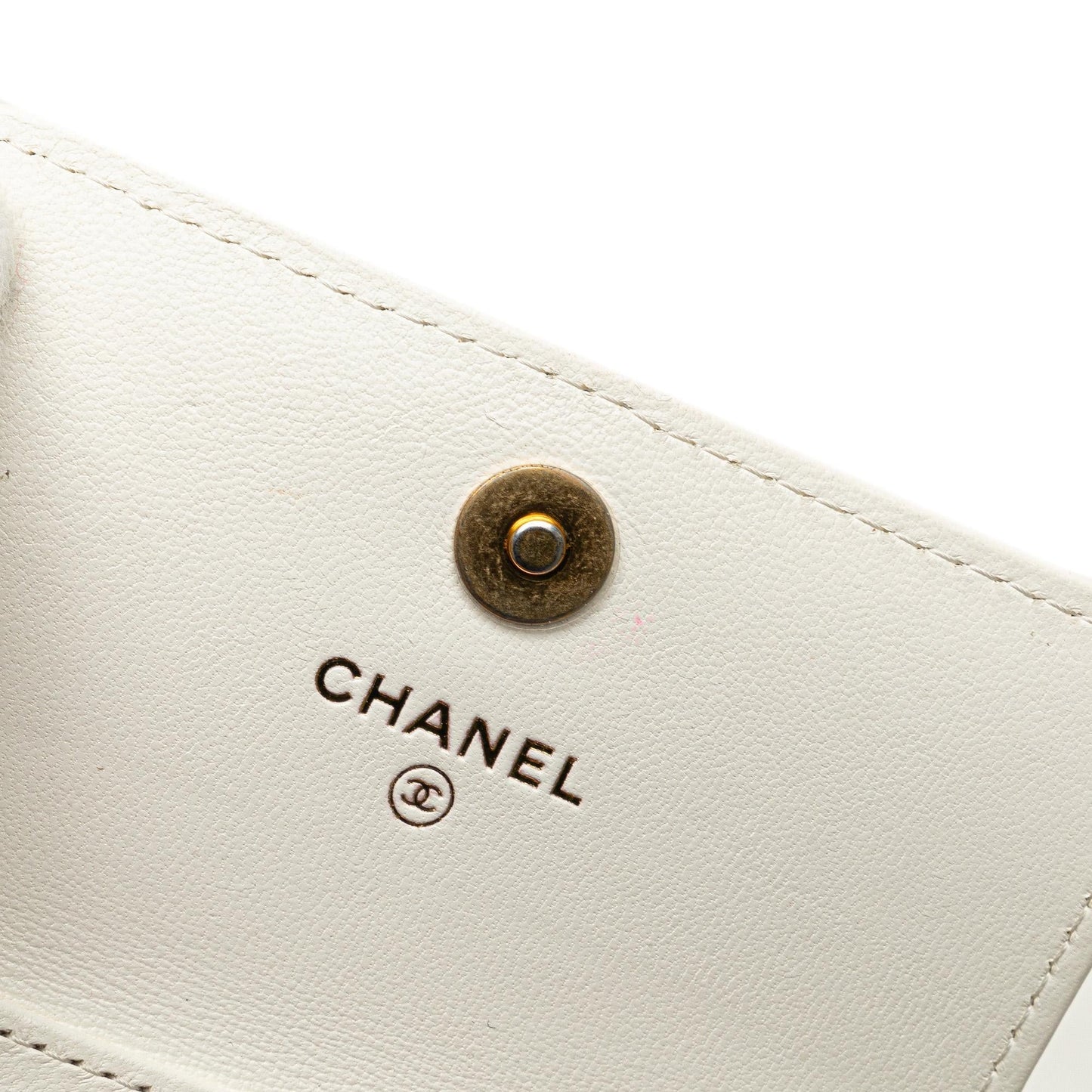 Chanel Quilted Lambskin Coco Love Card Holder On Chain