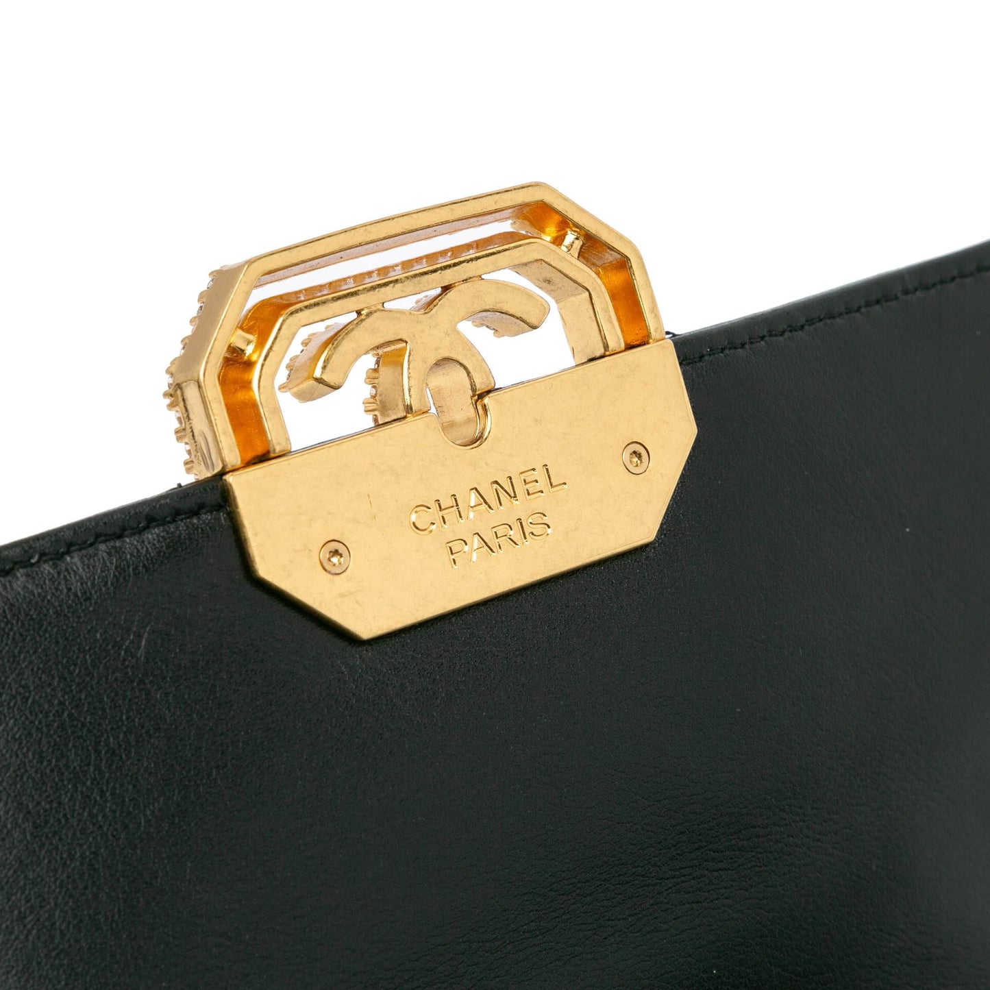 Chanel Quilted Lambskin Octagonal Buckle Crossbody
