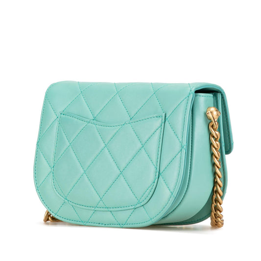 Chanel Quilted Lambskin Round Moon Messenger Flap