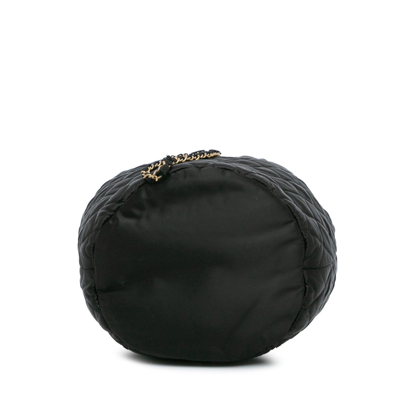 Chanel Quilted Nylon Crystal CC Drawstring Sling Bag
