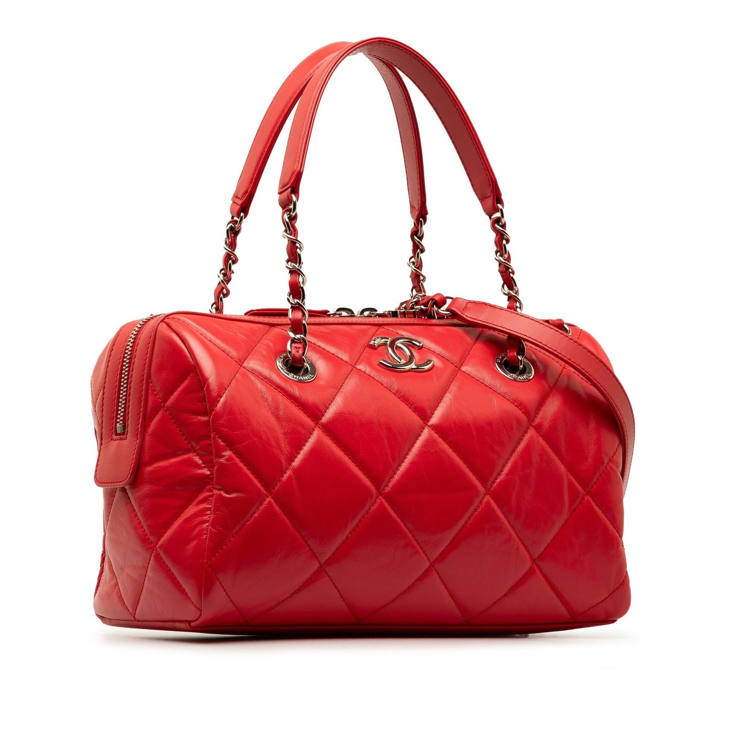 Chanel Small Aged Calfskin Express Bowling Satchel (SHG-8OoLC3)
