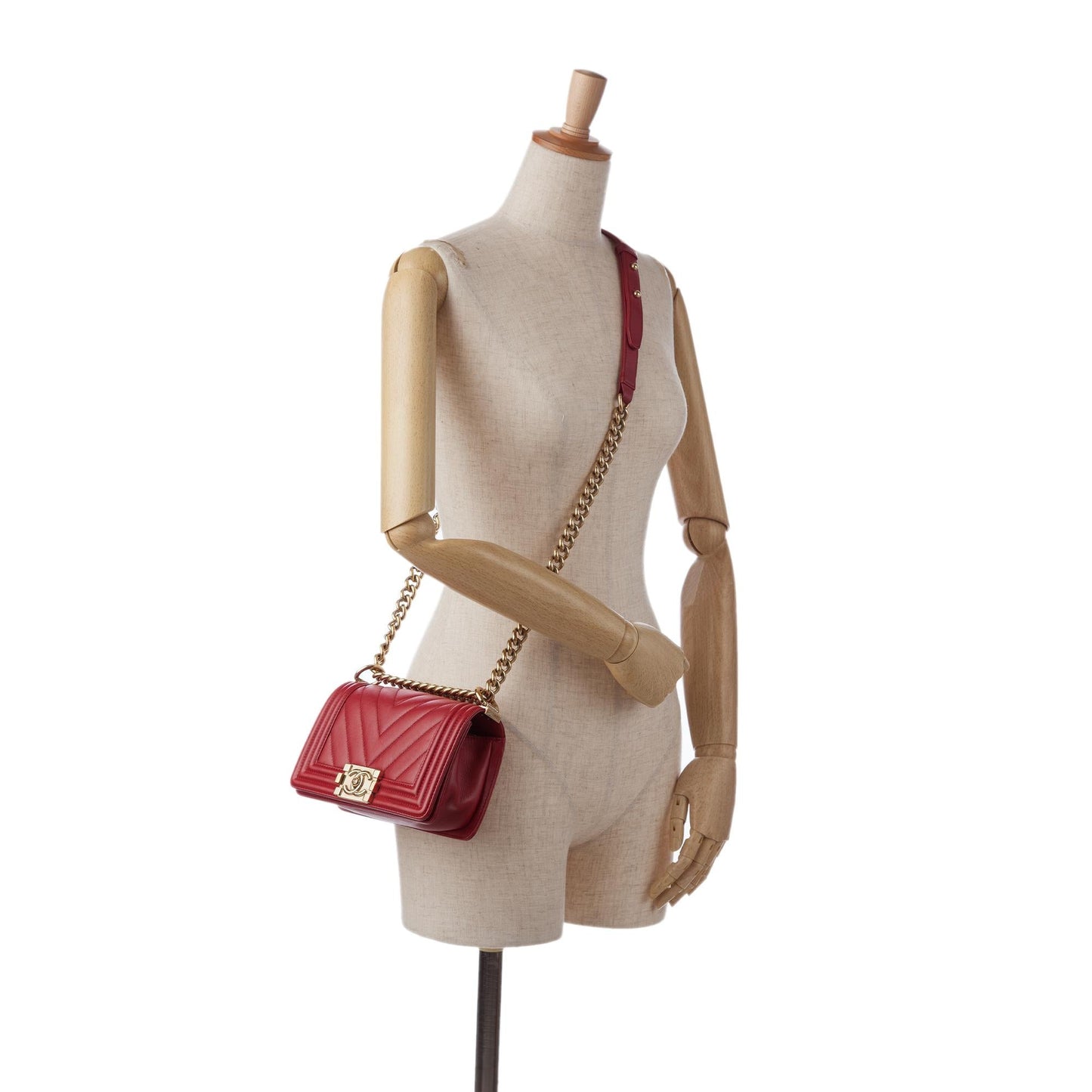 Chanel Small Calfskin Chevron Boy Flap (SHG-ZrUBHf)