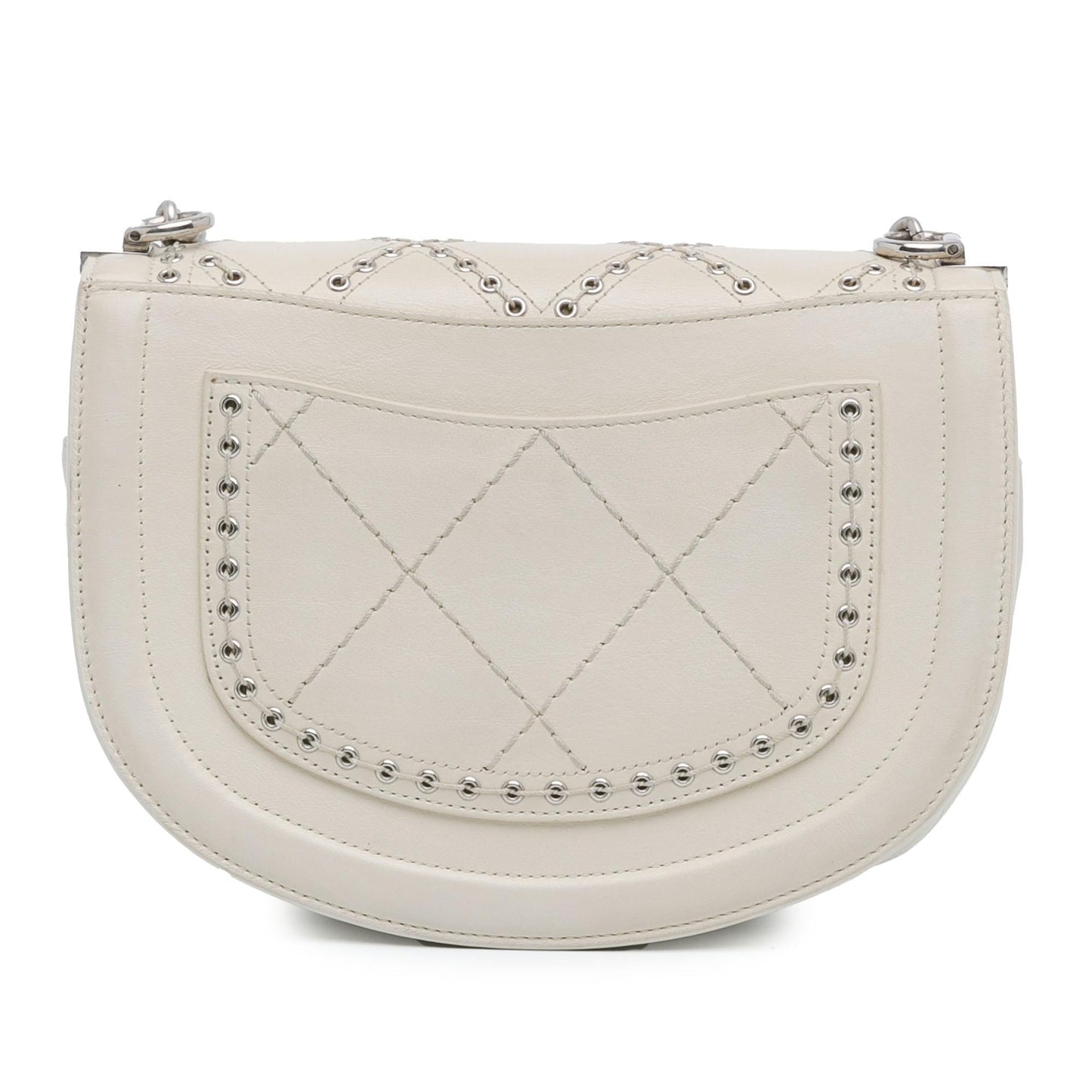Chanel Small Calfskin Coco Eyelets Round Flap (SHG-J36UdW)
