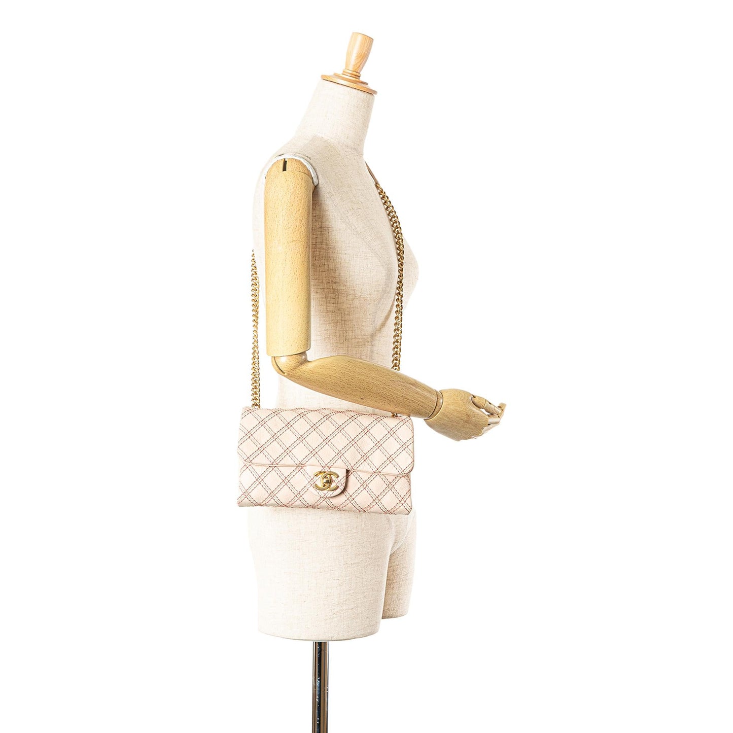 Chanel Small Calfskin Triple Stitched Flap (SHG-ipz6QD)