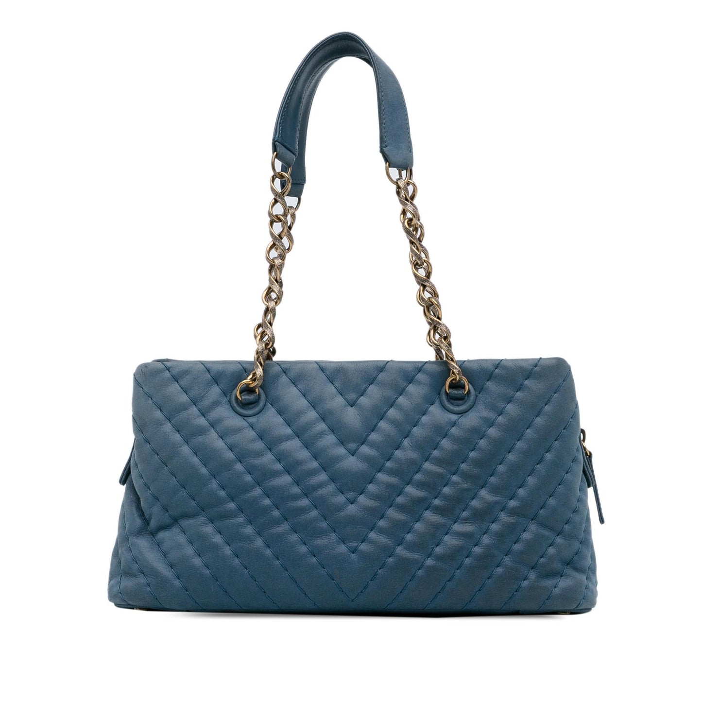 Chanel Small Chevron Surpique Iridescent Calfskin Tote (SHG-sHtll6)