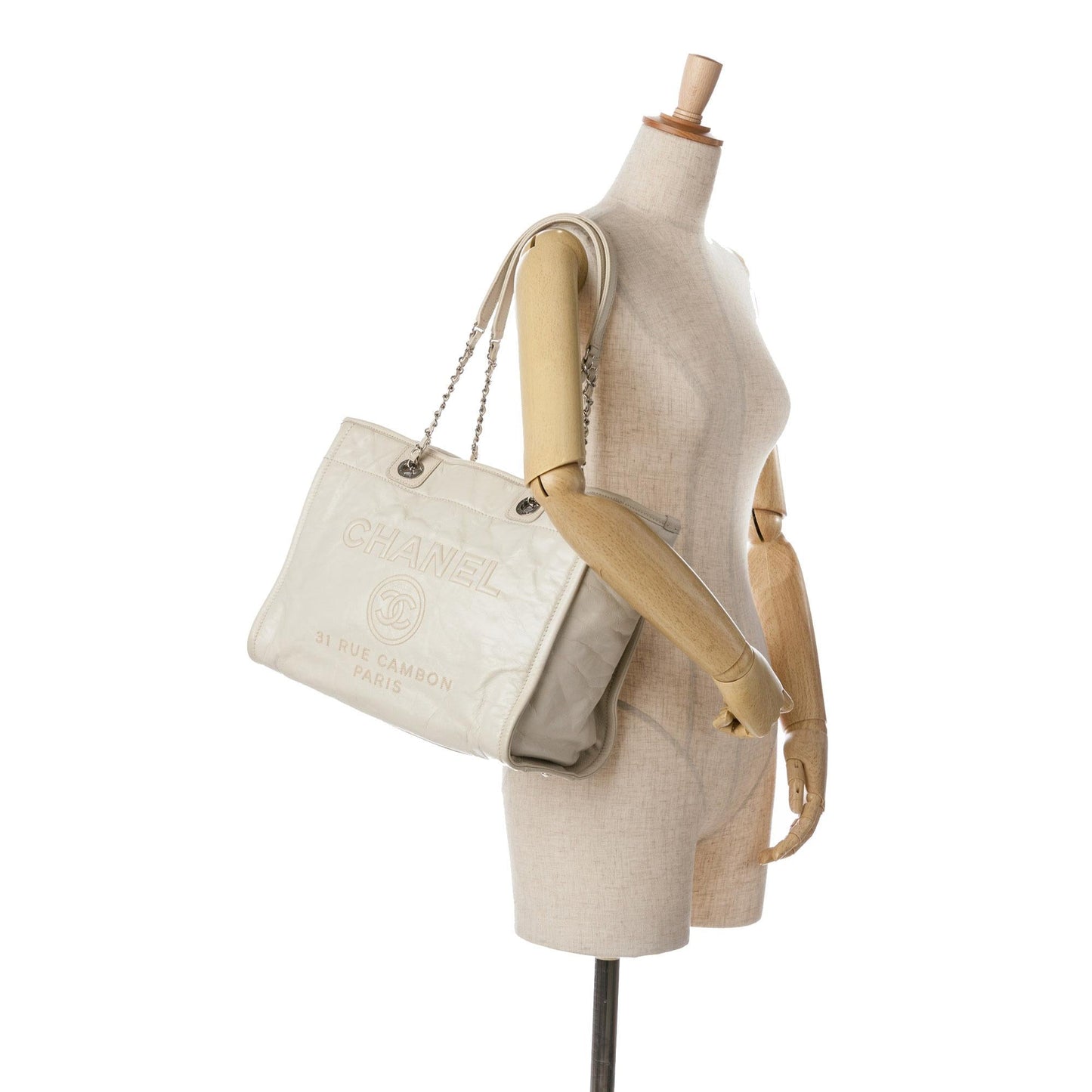 Chanel Small Glazed Calfskin Deauville Tote