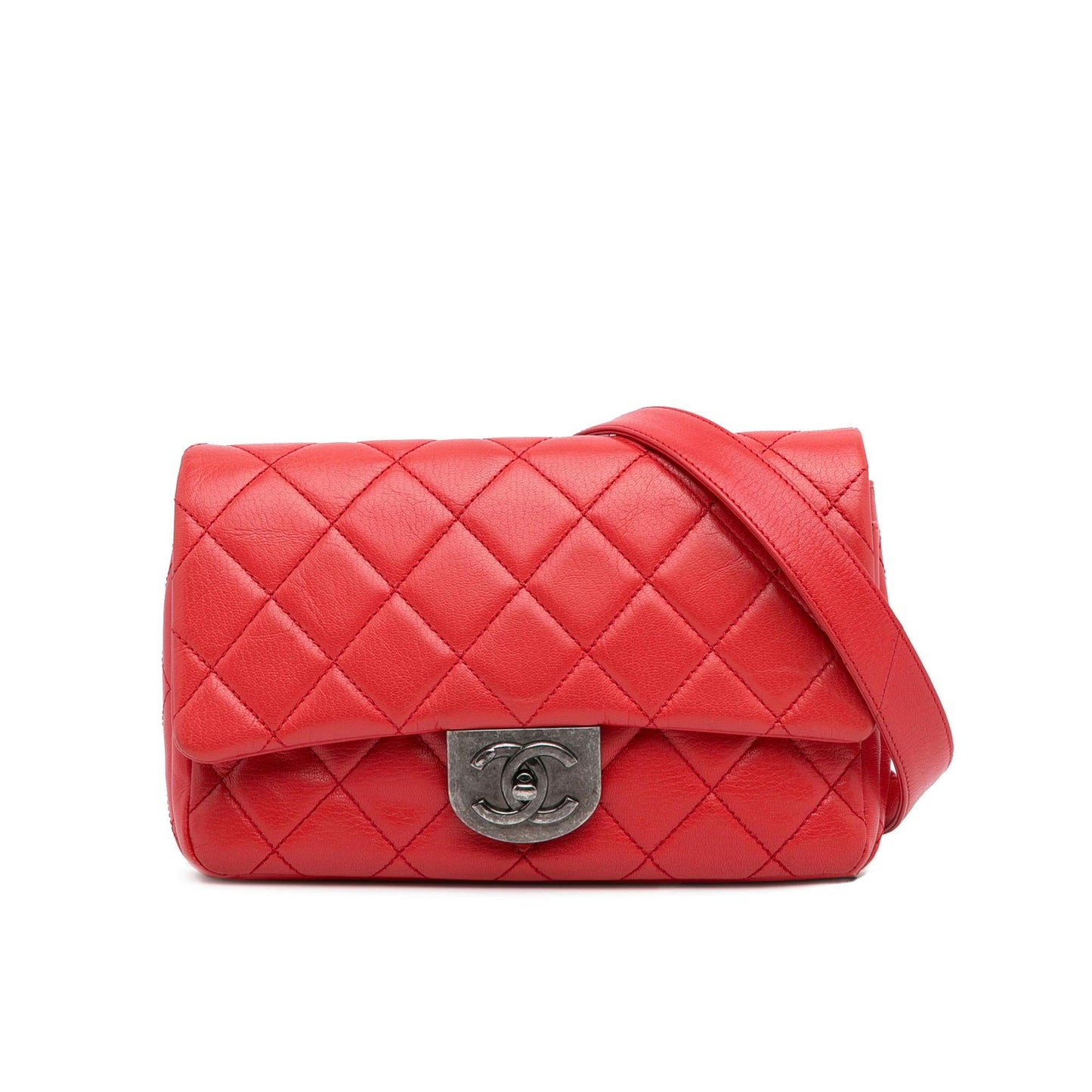 Chanel Small Goatskin Double Carry Waist Chain Flap