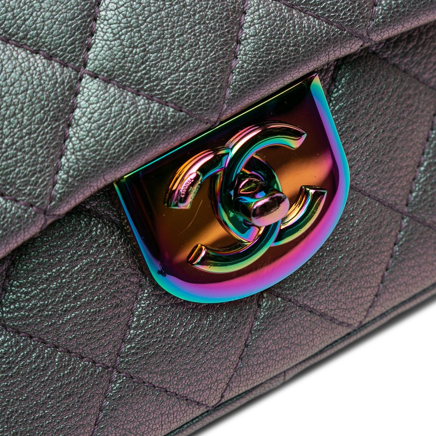 Chanel Small Iridescent Goatskin Double Carry Waist Chain Flap