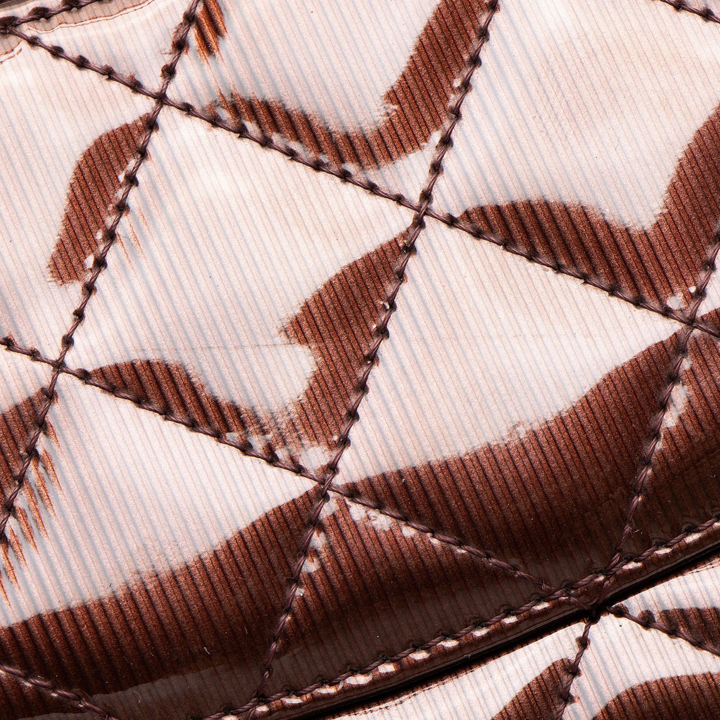 Chanel Striated Patent Leather Classic Wallet on Chain