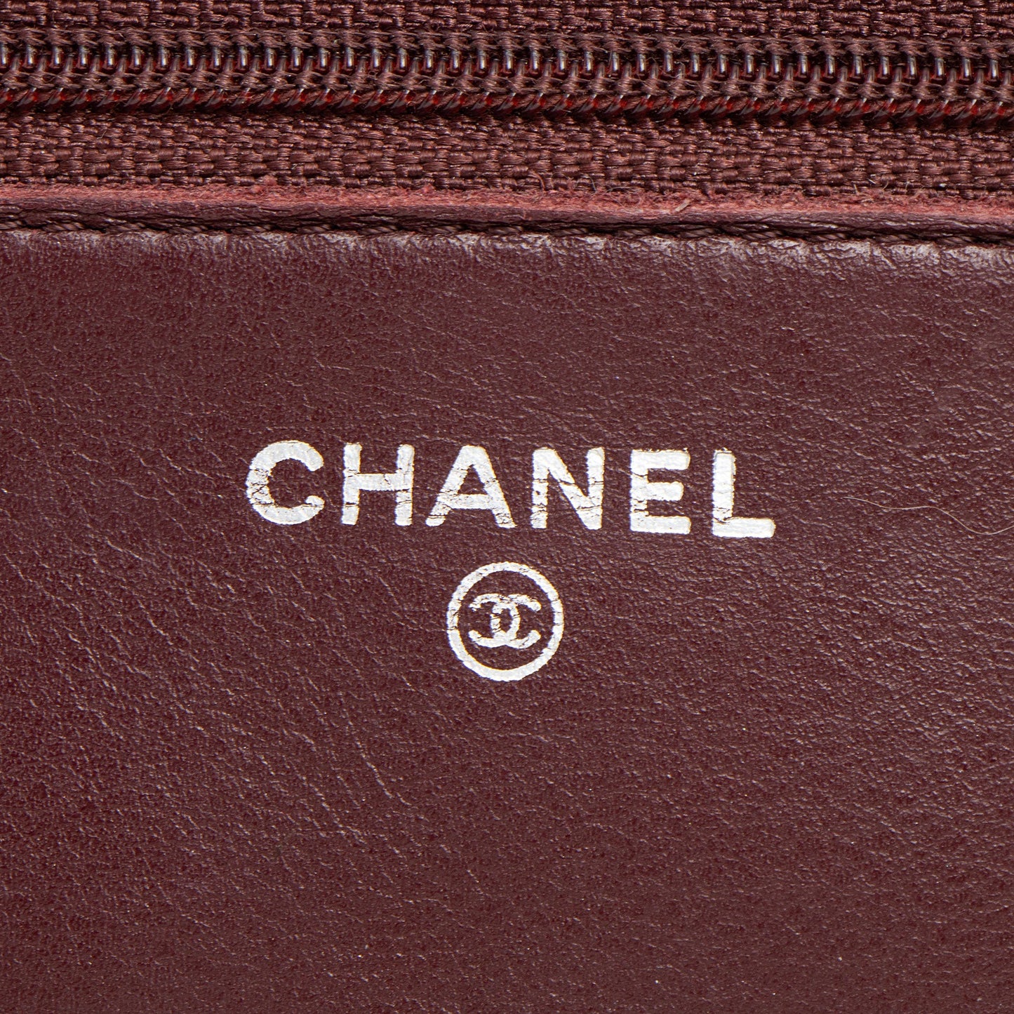 Chanel Striated Patent Leather Classic Wallet on Chain
