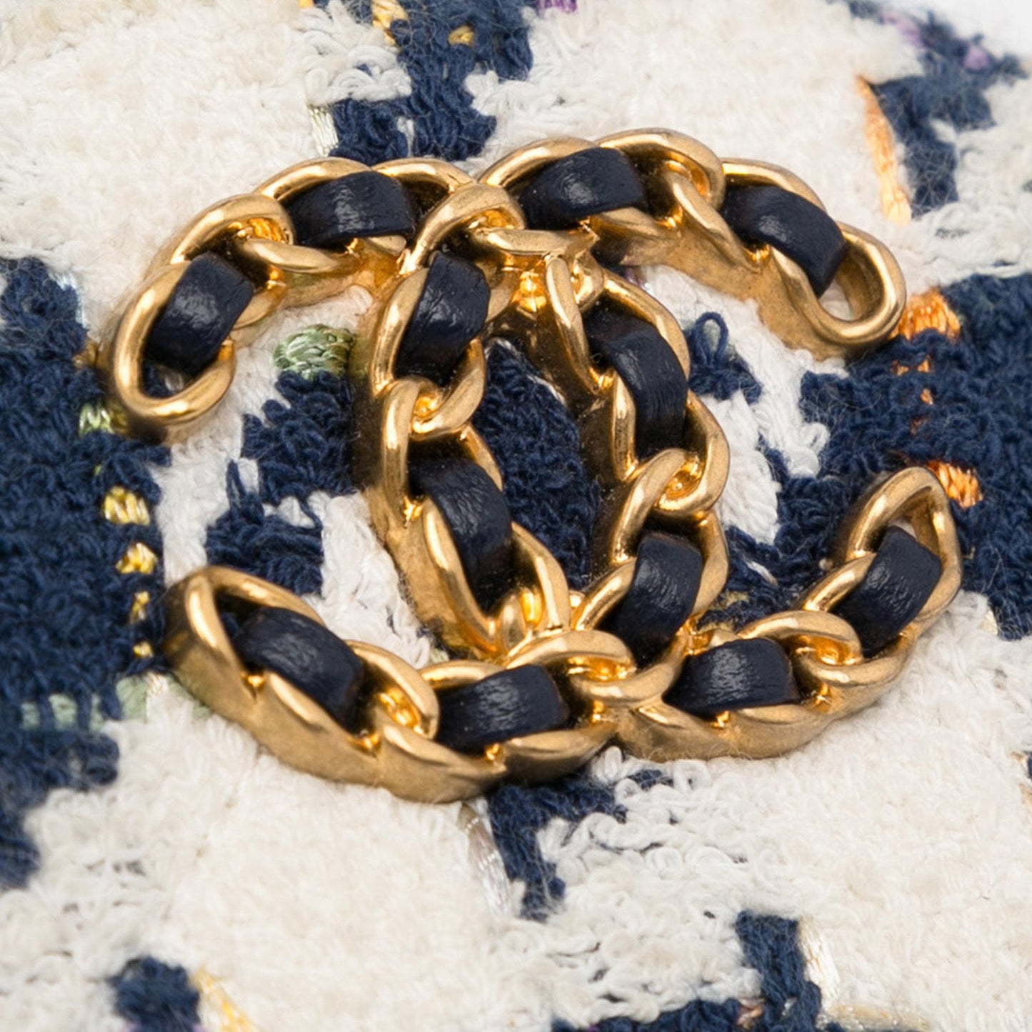 Chanel Tweed 19 Round Clutch with Chain