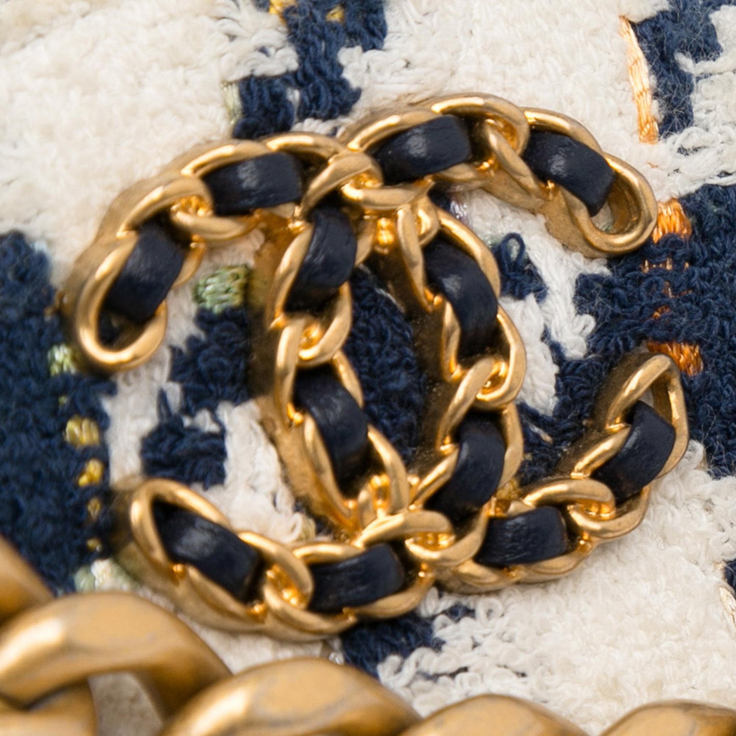 Chanel Tweed 19 Round Clutch with Chain