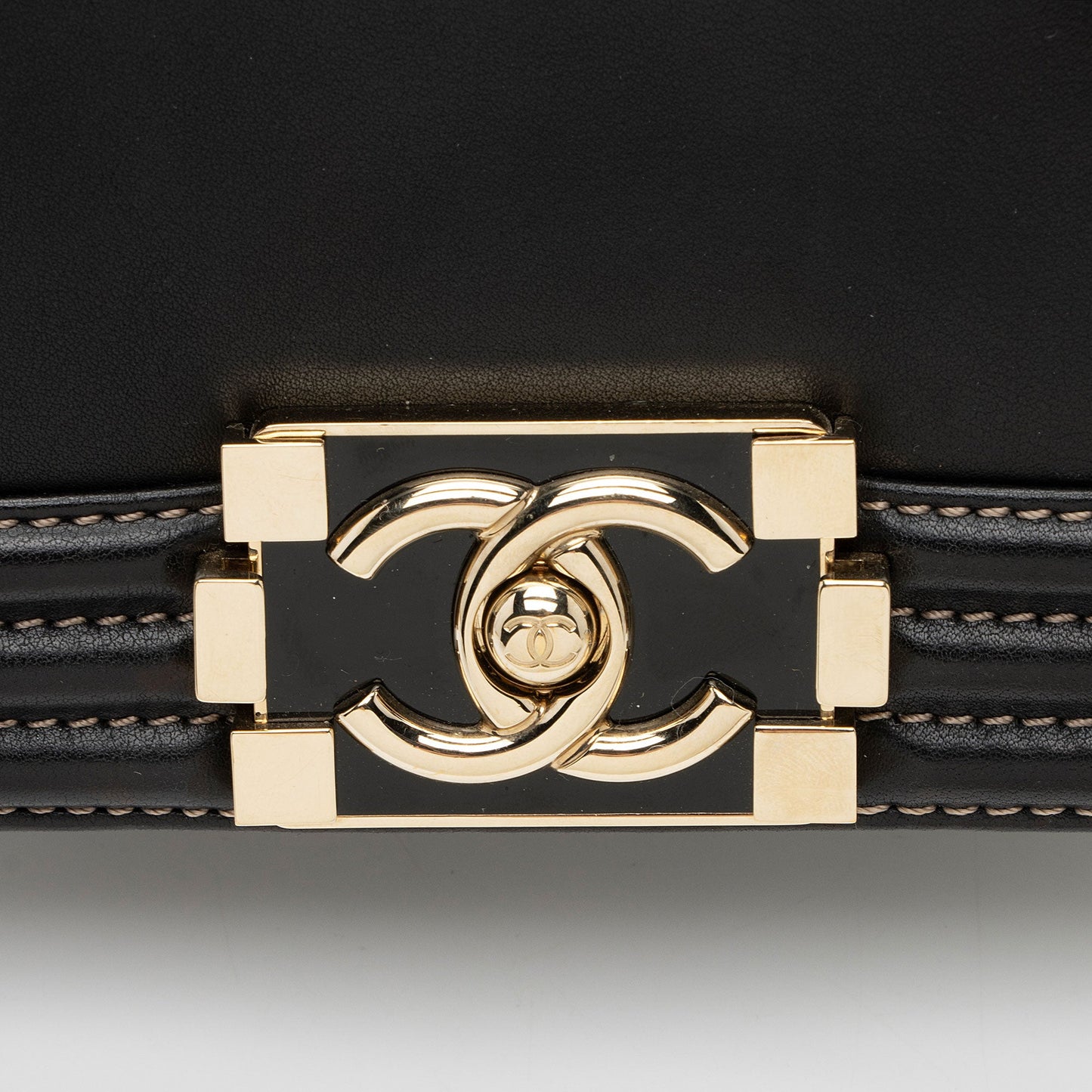 Chanel Two Tone Calfskin Goatskin Small Boy Bag