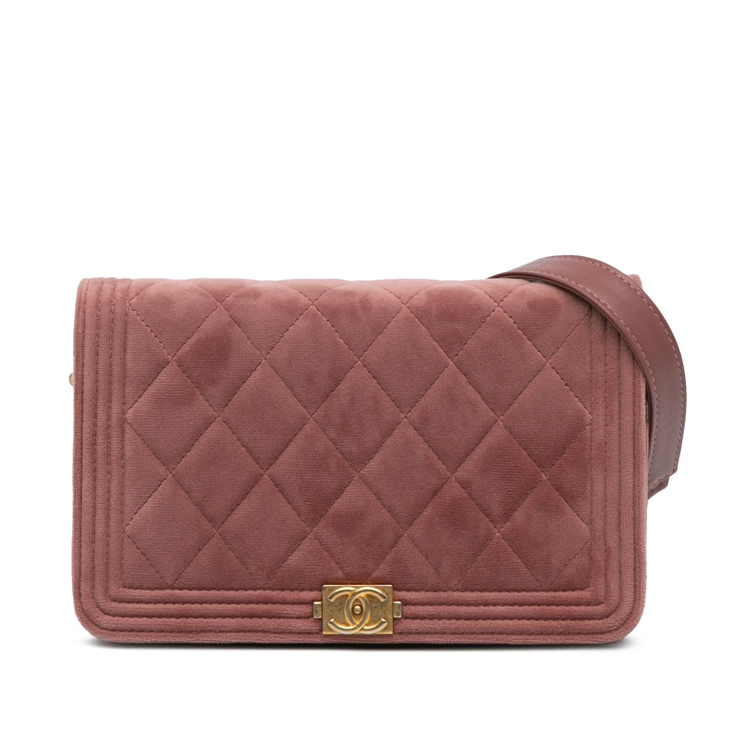 Chanel Velvet Boy Wallet On Chain