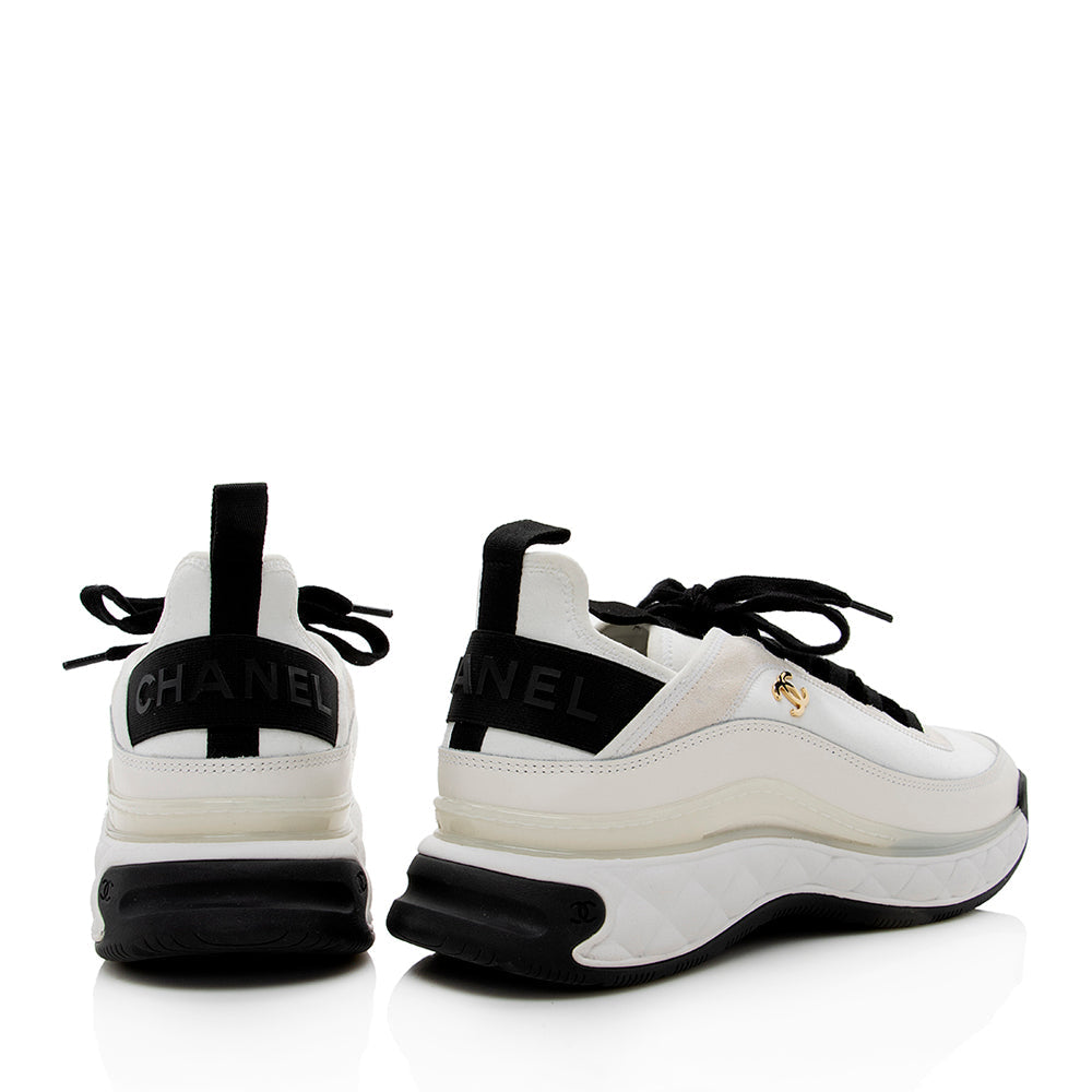 Chanel Velvet & Calfskin CC Sneakers - Size 10.5 / 40.5 (SHF-17937)
