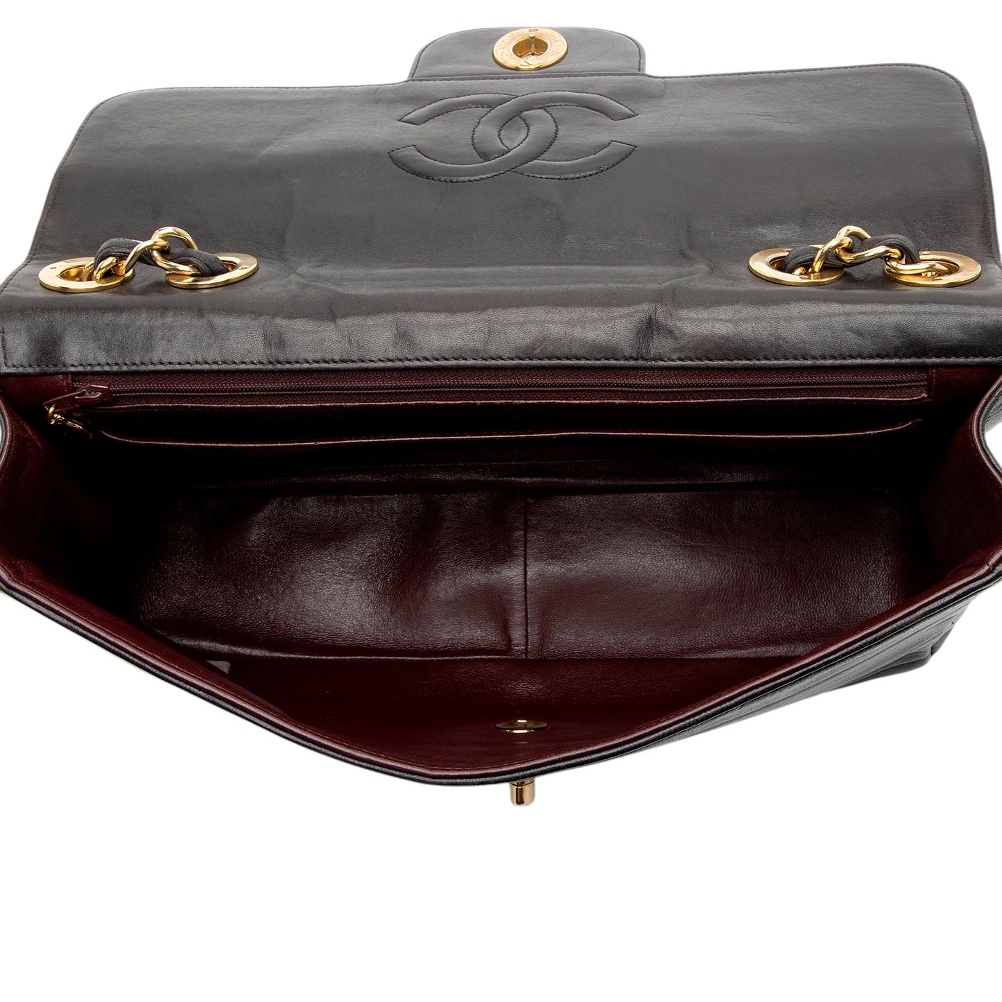 Chanel Vintage Horizontal Quilted Lambskin XL Jumbo Single Flap Bag
