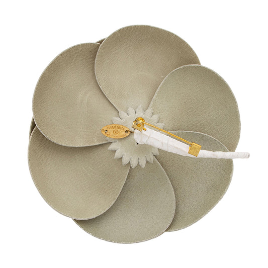 Chanel Vintage Patent Leather Camellia Brooch