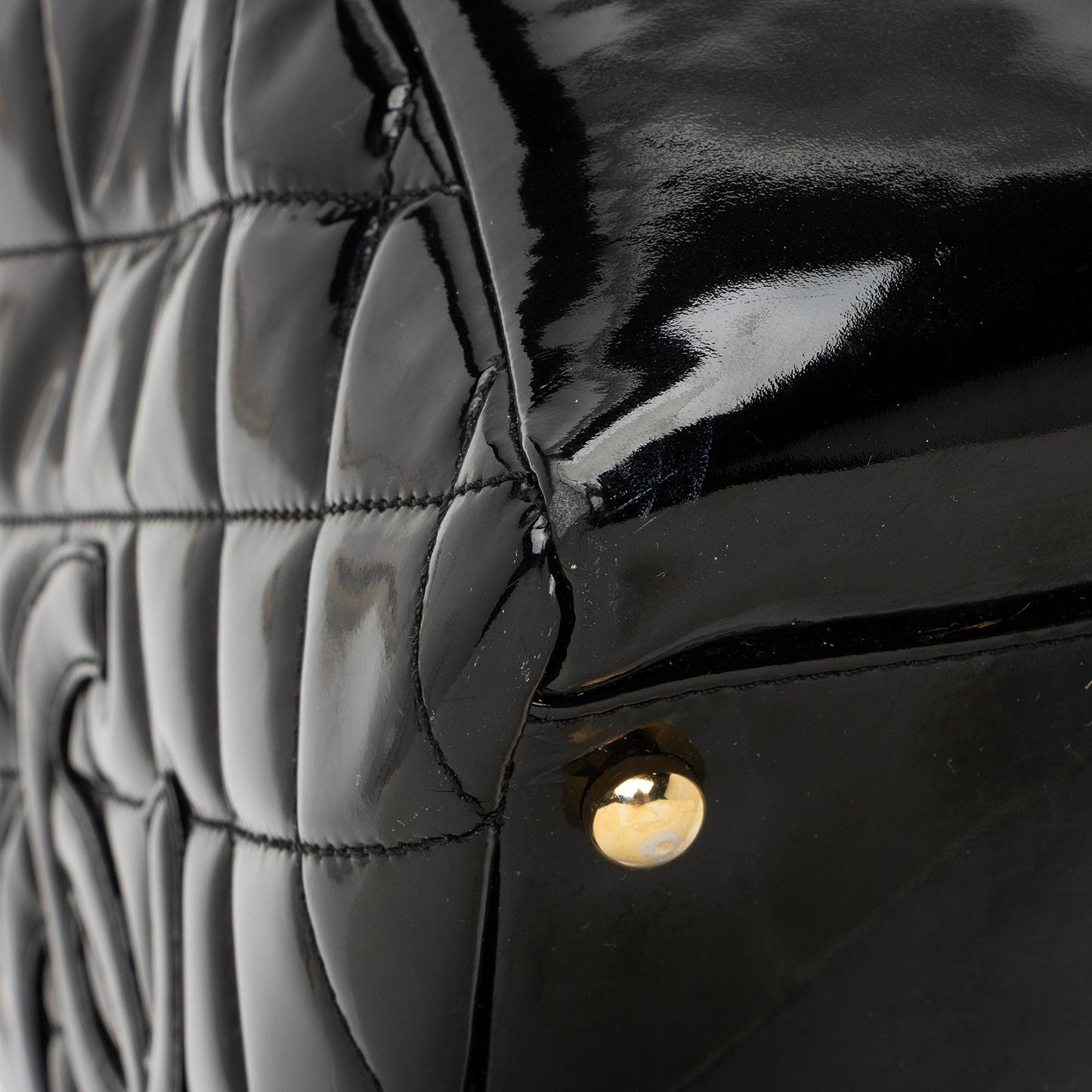 Chanel Vintage Patent Leather Timeless CC Petite Tote