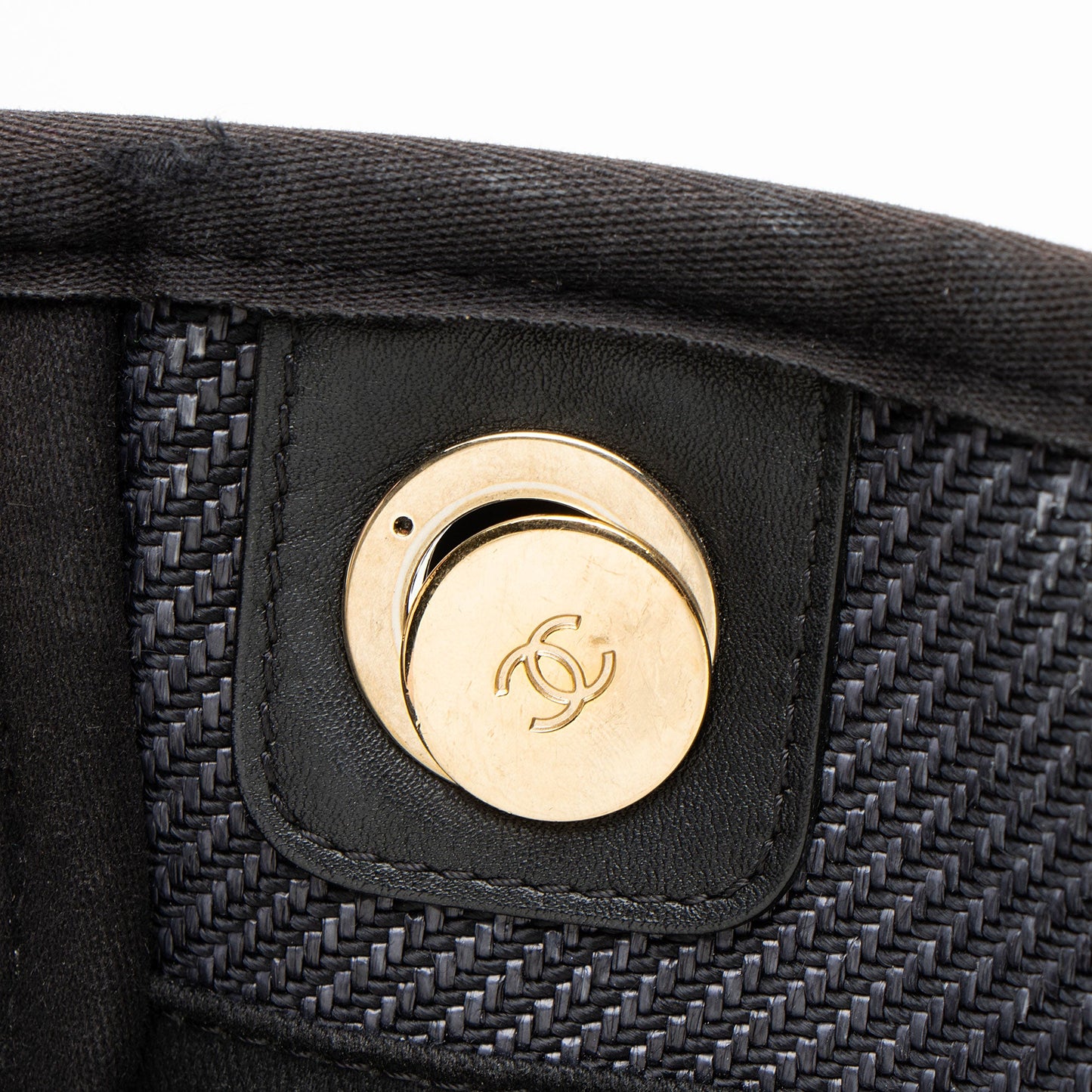 Chanel Woven Straw Deauville Medium Tote