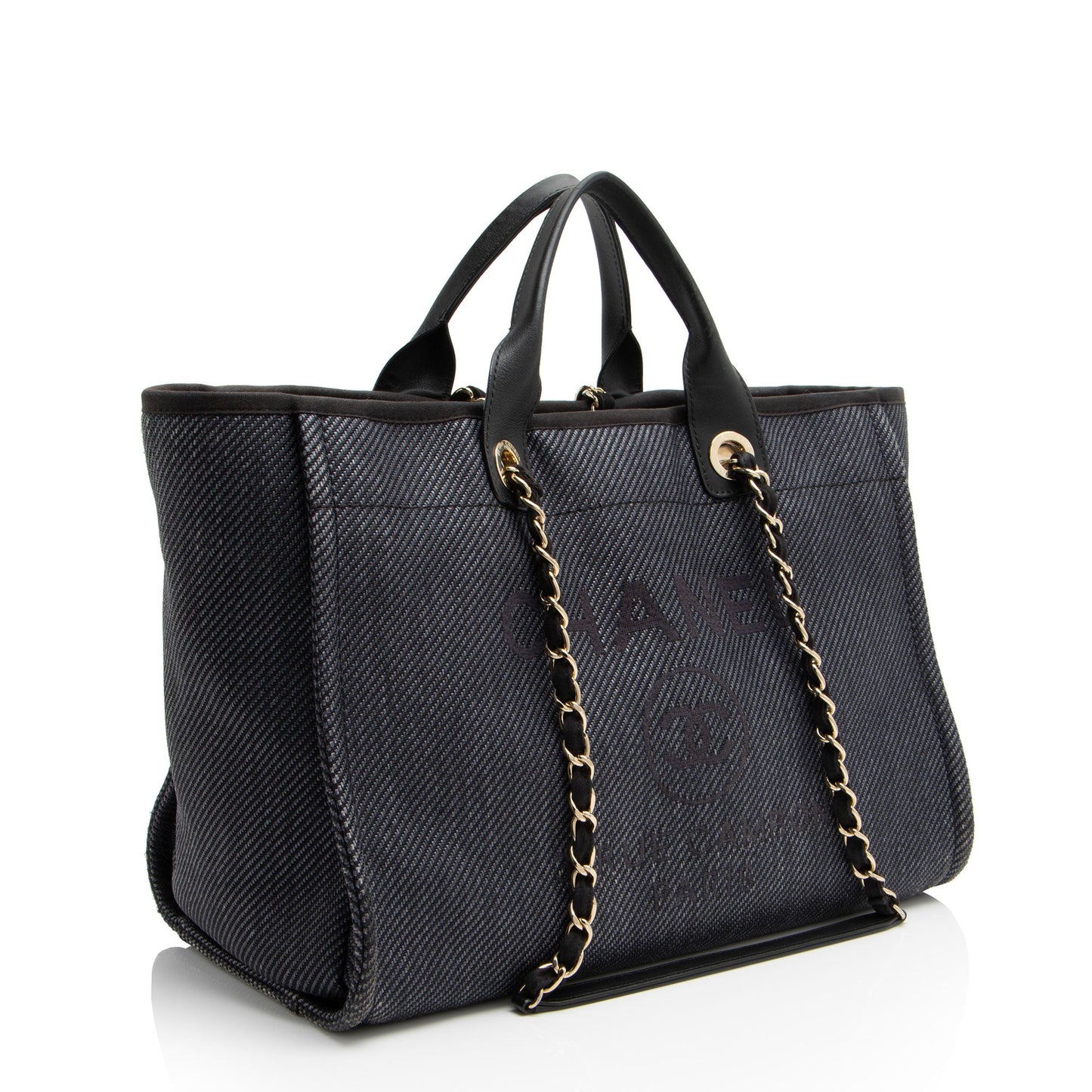Chanel Woven Straw Deauville Medium Tote