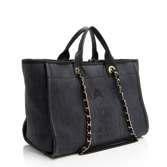 Chanel Woven Straw Deauville Medium Tote