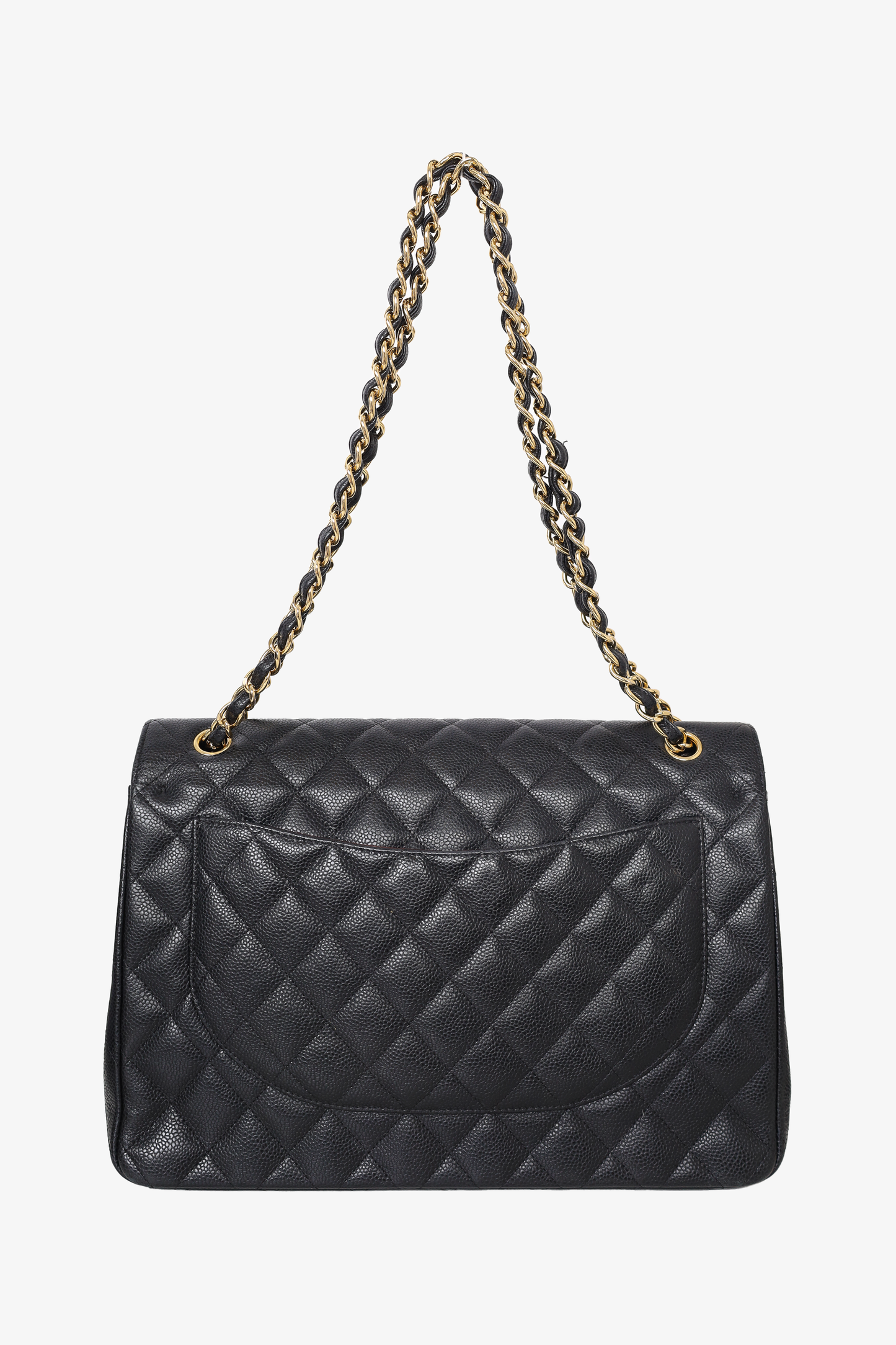 Pre-Loved Chanel™ 2017 Black Caviar Leather Maxi Double Flap Bag